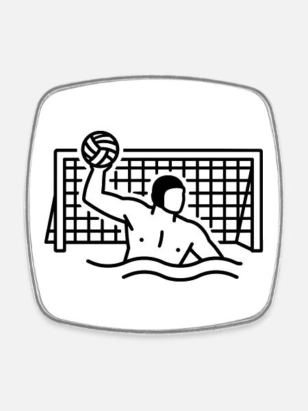 Wasserball - Viereckiger Kühlschrankmagnet - Weiß