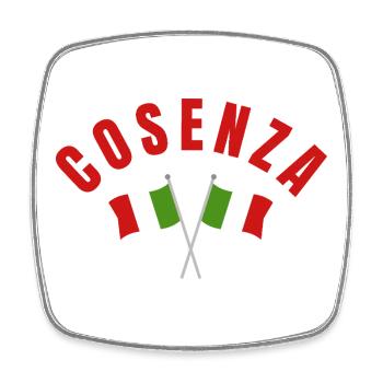 Cosenza Crossed Italian Flags - Square fridge magnet - white - Front