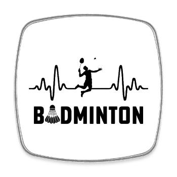 Badminton - Square fridge magnet - white - Front