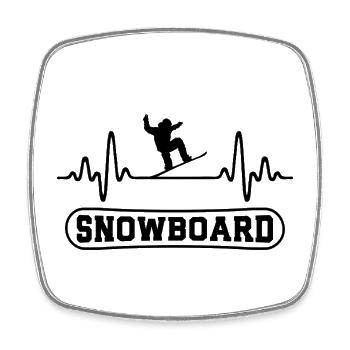 snowboard_Heartbeat_Logo_26 - Viereckiger Kühlschrankmagnet - Weiß - Vorne