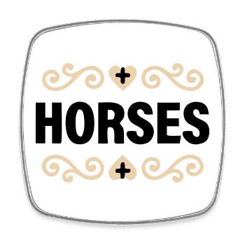 Noble Horses lettering riding - Square fridge magnet - white - Front