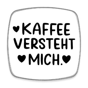Kaffee Versteht Mich Morgenmuffel Koffeinjunkie - Viereckiger Kühlschrankmagnet - Weiß - Vorne