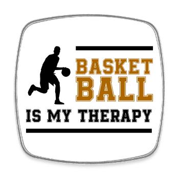Lettrage rétro du basket-ball - Magnet carré - blanc - Devant
