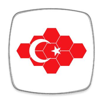 Türkei Turkey   - Viereckiger Kühlschrankmagnet - Weiß - Vorne