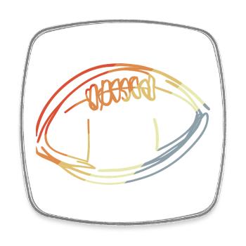 American Football Ball Drawing - Square fridge magnet - white - Front