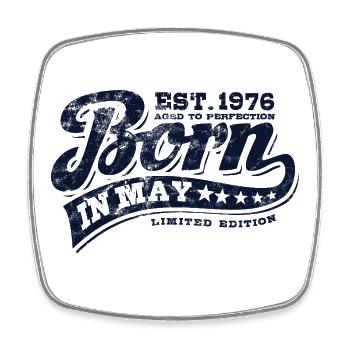 Born in May 1976 - Birthday - Gift - Square fridge magnet - white - Front