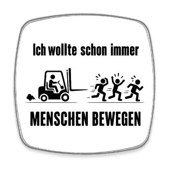 Lustiges Geschenk für Staplerfahrer - Viereckiger Kühlschrankmagnet - Weiß - Vorne