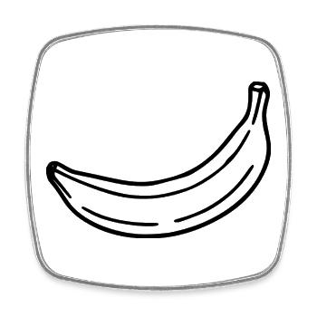 Banana Minimal Gift Minimalist Black - Square fridge magnet - white - Front