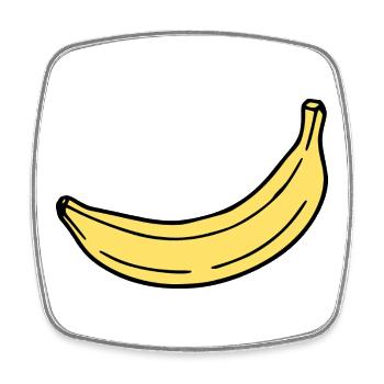 Banane minimal Geschenk minimalistisch  - Viereckiger Kühlschrankmagnet - Weiß - Vorne