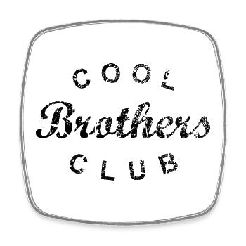 Cool Brothers Club Brother Gift - Square fridge magnet - white - Front