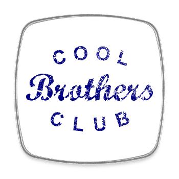 Cool Brothers Club Brother Gift - Square fridge magnet - white - Front