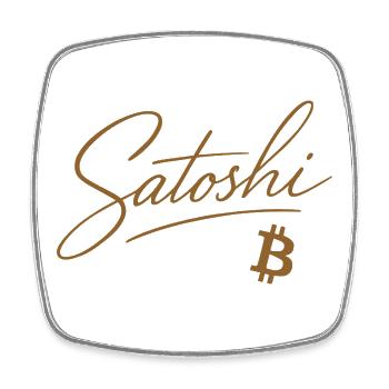 Edles Satoshi Motiv für Bitcoin Fans & Miner - Viereckiger Kühlschrankmagnet - Weiß - Vorne