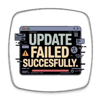 update-failed-successfully - Viereckiger Kühlschrankmagnet - Weiß - Vorne