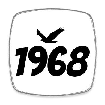 1968 Vintage Jahrgang Adler Grafik - Viereckiger Kühlschrankmagnet - Weiß - Vorne