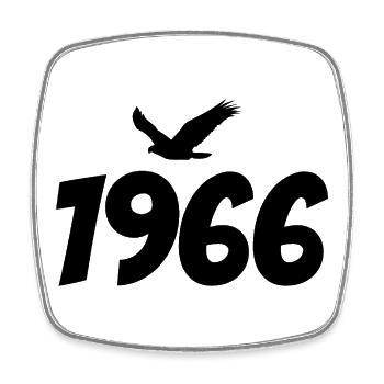 1966 Vintage Jahrgang Adler Grafik - Viereckiger Kühlschrankmagnet - Weiß - Vorne