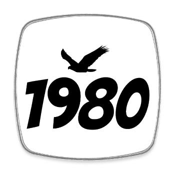 Vintage Eagle Graphic des années 1980 - Magnet carré - blanc - Devant