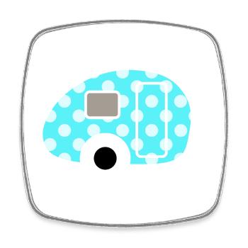 Caravan Dots Camping Points Camper Vintage Retro - Square fridge magnet - white - Front