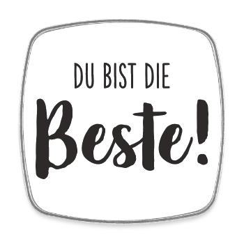 Du bist die Beste – Liebevolles Textdesign - Viereckiger Kühlschrankmagnet - Weiß - Vorne