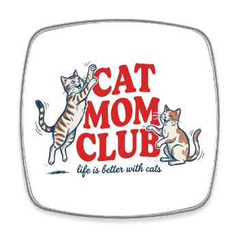 Club des mamans de chats - Maman de chats rétro mignonnes - Magnet carré - blanc - Devant