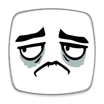 Grumpy sad disappointed face funny - Square fridge magnet - white - Front