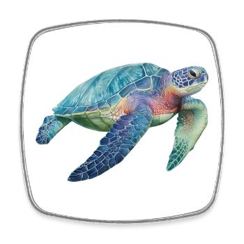 Turtle - Square fridge magnet - white - Front