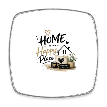Home is my Happy Place - Square fridge magnet - white - Front