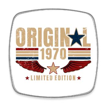Cadeau d’anniversaire pour le 56e anniversaire Vintage original années 1970 - Magnet carré - blanc - Devant