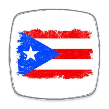 Puerto Rico Flagge Karibische Insel Puerto Rico USA - Viereckiger Kühlschrankmagnet - Weiß - Vorne