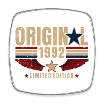 34th Birthday Gift Original Vintage 1992 - Square fridge magnet - white - Front