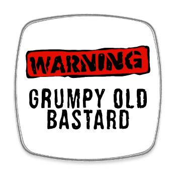 Warning Stamp Red - Square fridge magnet - white - Front