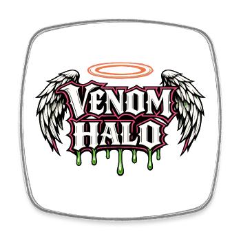 Halo Gothic Wings Dark Angel Statement - Viereckiger Kühlschrankmagnet - Weiß - Vorne