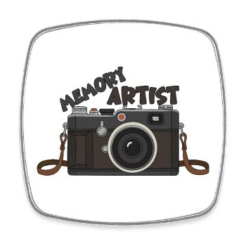 Photographie : L’artiste de la mémoire - Magnet carré - blanc - Devant