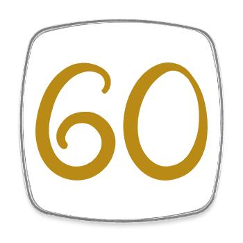 60 - Square fridge magnet - white - Front