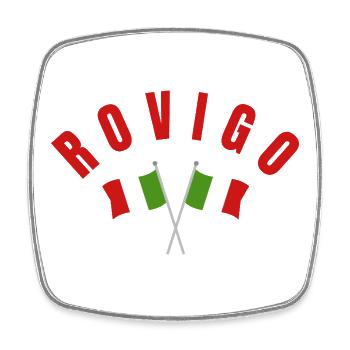 Emblème des drapeaux italiens croisés de Rovigo - Magnet carré - blanc - Devant