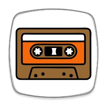 Retro Kassette Mixtape 90er Icon - Viereckiger Kühlschrankmagnet - Weiß - Vorne