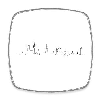 City Lines Silhouette Munich - Square fridge magnet - white - Front