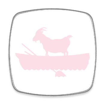 G.O.A.T. Goat in Boat Pink - Square fridge magnet - white - Front