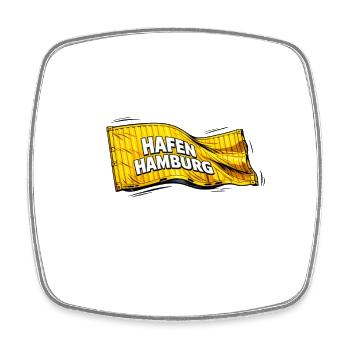 Hafen Hamburg Flaggen-Design - Viereckiger Kühlschrankmagnet - Weiß - Vorne