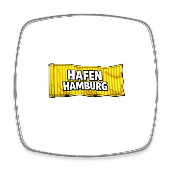 Hafen Hamburg Flaggenmotiv - Viereckiger Kühlschrankmagnet - Weiß - Vorne
