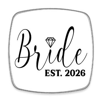 Mariage de mariée 2026 - Magnet carré - blanc - Devant