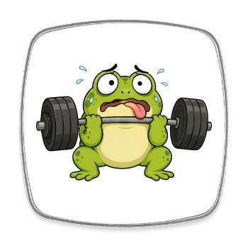 Grenouille drôle en salle de sport en musculation - Magnet carré - blanc - Devant