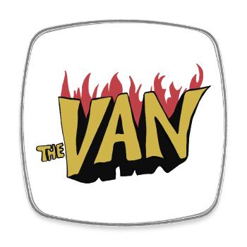 The Van Retro - Viereckiger Kühlschrankmagnet - Weiß - Vorne