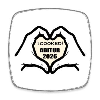 Abi 2026 bestanden - Kochen - Viereckiger Kühlschrankmagnet - Weiß - Vorne