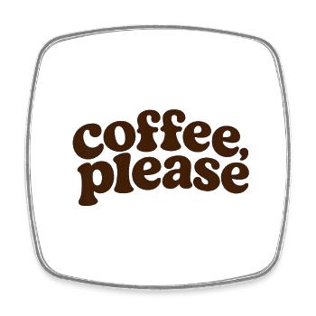 Coffee please Retro Schriftzug - Viereckiger Kühlschrankmagnet - Weiß - Vorne