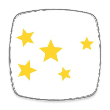 Stars - Square fridge magnet - white - Front
