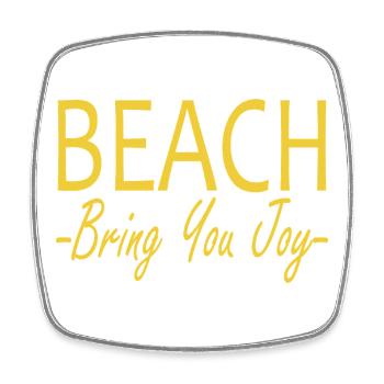 Beach bring you joy - Viereckiger Kühlschrankmagnet - Weiß - Vorne