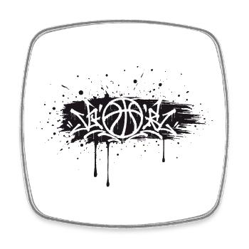 Basketball Graffiti Streetball Splash Design - Square fridge magnet - white - Front
