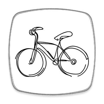 Cycling Graphic - Magnet carré - blanc - Devant