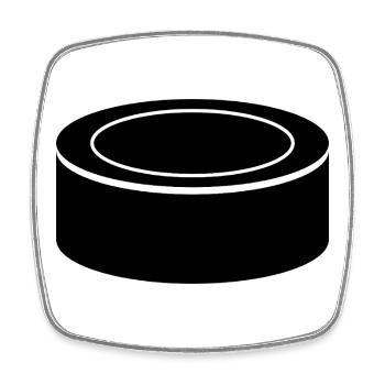 Eishockey-Puck - Viereckiger Kühlschrankmagnet - Weiß - Vorne