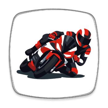 Racer Geometry Print - Square fridge magnet - white - Front